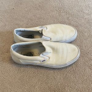 White Slip On Vans